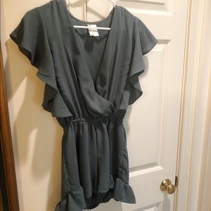 boutique romper with ruffles; extra small